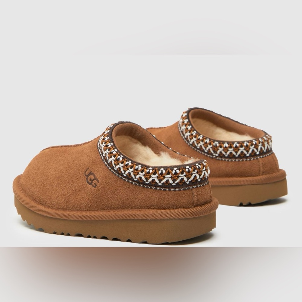 BABY UGG Brown Suede Slippers with Moccasin Design